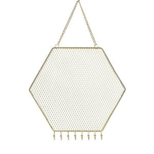 Hexagone Doré Bijoux Cintre Chambre Affichage Boucle D'oreille Porte-Bijoux - Neuf
