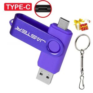 KALPZ-Type-C Clé Usb 64Gb 2 En 1 Capacité Réelle Clé Usb 32Gb Cadeau Porte-Clés Clé Mémoire Cadeau D'Affaires U Disque Pour Téléphone Portable,Purple,16 Go - Neuf