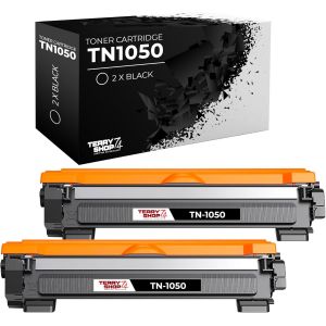 Toner compatible avec Brother TN1050 TN-1050 TN-1000 DCP-1510 DCP-1512 DCP-1612W DCP-1610W DCP-1616NW HL-1210W HL-1110 HL-1112 HL-1212W HL-1201 MFC-1810 MFC-1910W (10W 2 pi&egrave;ces Tn. 1050) - Neuf