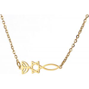 Tianyi-&Eacute;toile De David Pendentif Collier Juif Magen Amulette Colliers En Acier Inoxydable Bijoux Vintage - Neuf