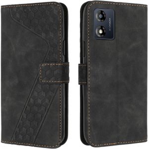 Case For Motorola Moto E13 4G, Premium Pu Leather Wallet Phone Case [Magnetic Clasp] [Card Slots] Flip Case For Moto E13 4G (Black) - Neuf