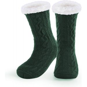 Chaussettes Chaudes Doublées En Polaire Antidérapantes Épaisses Pour Homme Motif Cerf De Noël - Neuf