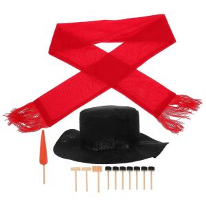 Kit de décoration de bonhomme de neige, jouets d'extérieur pour vacances d'hiver, décoration, cadeau de Noël, chapeau, écharpe, yeux, bouche, bouton, nez, 13 pièces, accessoires inclus - Neuf