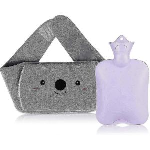 Bouillotte,bouillotte avec couvercle,bouillotte avec taille,adaptée à la plupart des gens,soulage efficacement l'inconfort - Neuf