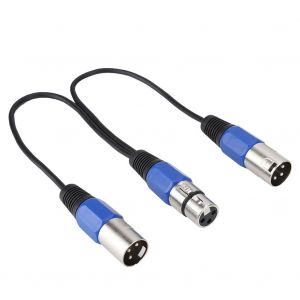 Cable adaptateur jack femelle de 0,3 m vers double prise male 2, cordon d'extension audio pour microphone XLR - Neuf