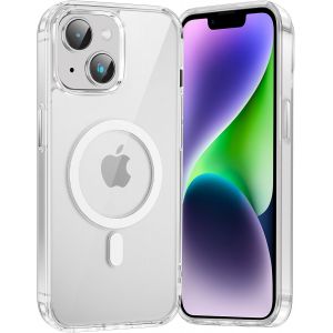 Maa-Coque Magnétique Pour Apple Iphone 14 Plus,Compatible Avec Magsafe Recharge Sans Fil,Transparent Etui Pc Dur +Tpu Bumper Antichoc Protection Housse Pour Iphone 14 Plus 6.7"",Transparent - Neuf