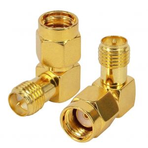 2 * 90 Degrés De Polarité Inversée Connecteur Coaxial Sma Rp Sma Mâle À Rp Sma Femelle Adaptateur À Angle Droit Rp-Sma À Rp-Sma Pour Audio Fpv Drone Antennes Radio Mobile Vidéo - Neuf