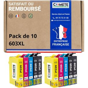 Marque Fran&ccedil;aise - 603XL - 10 Cartouches d'encre Compatibles Epson 603 XL Etoile de Mer - pour Epson Expression Home XP-2100 XP-2105 XP-3100 XP-3105 XP-4100 (4 Noir 2 Cyan 2 Magenta 2 Jaune) - Neuf
