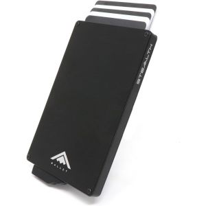 TRAHOO-- Portefeuilles Pop-up intelligents et minimalistes avec bo&icirc;te Cadeau &iquest; Porte-Cartes de cr&eacute;dit en m&eacute;tal Fin et l&eacute;ger pour Homme et Protection sans Contact (Noir) - Neuf