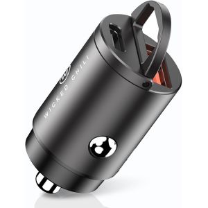 JGD-45W Tiny USB Chargeur Voiture, Chargeur Rapide, Double Adaptateur Allume-Cigare, Chargeur Rapide pour iPhone, iPad, Samsung, Huawei, T&eacute;l&eacute;phone USB-C USB-A Adaptateur Voiture (12V) - Neuf