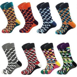 Ensemble Amusant Pour Hommes Robe Chaussettes-Coloré Drôle Nouveauté Coton Funky Crew Chaussettes Pack,Art Socks - Neuf