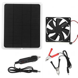Panneau solaire 10 W 12 V USB, batterie externe portable, chargeur de batterie, cellule solaire IP65 avec ventilateur d'extraction - Neuf