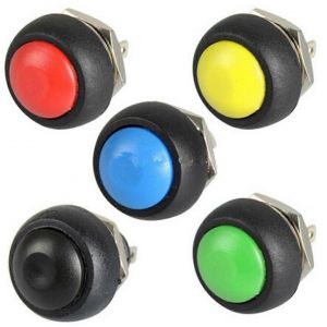 Nouveau coloré 12mm étanche momentané ON/OFF bouton-poussoir Mini interrupteur rond - Neuf