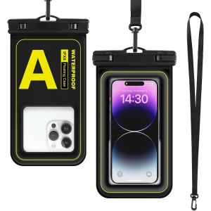 Kal-Pochette Etanche Smartphone Ipx8, Housse Étanche Pour Téléphone Portable Coque Flottante Iphone 16/15/14/13 Pro Max Samsung S25/24/23 Ultra Galaxy A54 A55 A25, Jusqu'à 6,9"" -Noir - Neuf