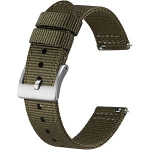Nylon Military Watch Straps Mens Quick Release Brushed Buckle Band Width 18mm 19mm 20mm 22mm.[U806] - Neuf