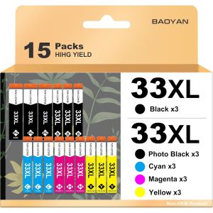 33Xl Cartouches D'Encre Compatible Pour Epson 33 Xl 33Xl Pour Expression Premium Xp-7100 Xp-540 Xp-530 Xp-830 Xp-900 Xp-640 Xp-630 Xp-635 Xp-645 (15 Pack) - Neuf