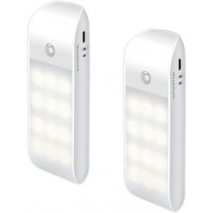Veilleuse Avec D&eacute;tecteur De Mouvement,2 Pi&egrave;ces Automatique Lampe Led D&eacute;tecteur De Mouvement, Lumi&egrave;re Murale Magnetique Portable,Couloir Cuisine, &Eacute;clairage D'escalier,Chambre D'enfant - Neuf