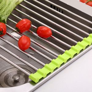 Hjlian Egouttoir A Vaisselle En Acier Inoxydable Pour Evier De Cuisine (15 Tubes Verts) - Neuf