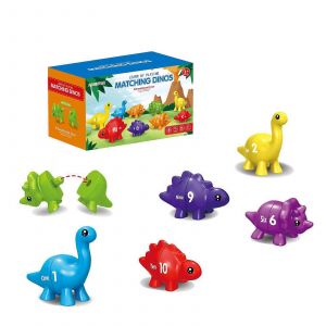 Jouet éducatif d'association de dinosaures pour enfants, jouet d'apprentissage des nombres, jouet de cognition des couleurs, jouet de coordination ?il-main pour enfants-5 - Neuf