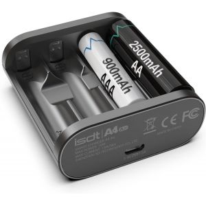 A4AIR Chargeur de Piles Universel,Chargeur Piles pour AA/AAA avec Port Type-C Contr&ocirc;le APP - Neuf