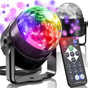 Boule Disco,Contrôlée Par La Musique Avec Télécommande,7 Combinaisons De Couleurs Rgb,Éclairage De Fête,Boule Disco Grand Angle,Pour Fête/Dj/Noël/Bar/Enfants,Noir - Neuf
