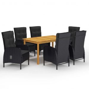 Prolenta Premium - Ensemble &Agrave; Manger De Jardin 7 Pcs Noir - Neuf