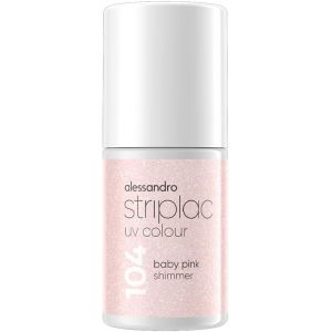 Sjzg-Striplac Uv-Nagellack Baby Pink Shimmer - Deckend & Kratzfest Bis Zu 15 Tage - Leichtes Auftragen - Schonende Abziehtechnologie - Vegan - Nude, 6,5ml - Neuf