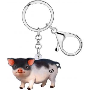 KAL-Porte-Clés Cochon Mignon En Acrylique Pour Femme Et Fille - Porte-Clé Pour Sac À Main, Clés De Voiture - Neuf