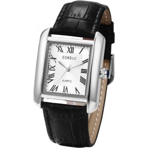 Eryi-Montre Homme Femme Rectangulaire En Cuir,Montre Couple À Bracelet Analogique Quartz,Montre Couple Pour Les 2 Simple Avec Chiffres Romains,Cadeau Saint-Valentin - Neuf