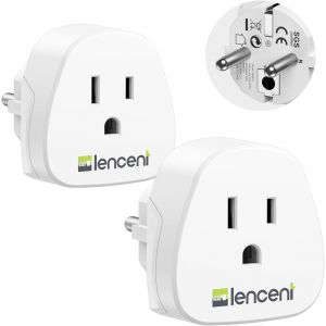 JGD-2X Adaptateur Prise USA/Americaine/Les &Eacute;tats Unis 3 Broches vers Les Prises France/Francaise/Europe 2 Broches Adaptateur de Voyage Blanc - Neuf