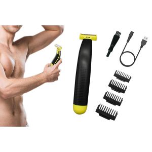 Rasoir Rotatif &Eacute;lectrique Pour Homme, Utilisable Sur Peau S&egrave;che Ou Humide, Avec Chargement Usb Et Peignes De Guidage. - Neuf