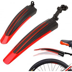 Kal-Ensemble De Garde-Boue De Vélo - Accessoires De Vtt - Protection Anti-Éclaboussures Portable Et Réglable - Garde-Boue Avant Et Arrière - Pour Vtt, Vélo De Route, Vélo De Ville - Roues De 20 À - Neuf