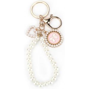 KAL-Porte-Clés En Fausses Perles, Porte-Clés Mignon, Porte-Clés Pour Dames, Porte-Clés Avec N?ud, Porte-Clés Fantaisie, Porte-Clés Pour Femmes - Neuf
