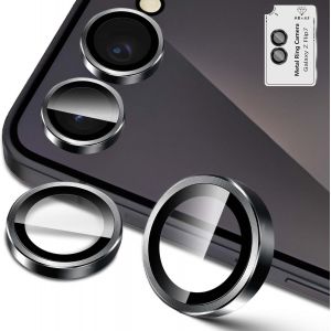 Protection D'appareil Photo En Verre Tremp&eacute; Pour Samsung Galaxy Z Flip 7 5g/Z Flip7/Z Flip 7 Fe - Duret&eacute; 9h - Film Individuel Hd - Anneau En M&eacute;tal + Verre De Protection Anti-Rayures - Noir[Z635] - Neuf