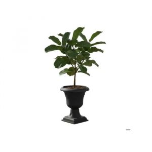 Pot Rond &Oslash;39 H 62 Cm Graphite &Eacute;lanc&eacute; Sur Pied Motif 3d Jardini&egrave;re - Neuf