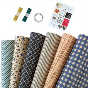 Rouleaux De Papier D'emballage,6 Rouleaux De Papier D'emballage Cadeau 50x70,Rouleau De Papier D'emballage D'anniversaire,Papier D'emballage Dor&eacute; &Agrave; Points Ray&eacute;s Pour Anniversaire,F&ecirc;te,Mariage,B&eacute;b&eacute; S - Neuf