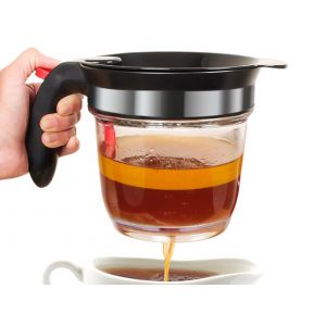 S&eacute;parateur De Graisse Pour Sauce 1000 Ml Avec Ouverture Par Le Bas Et Passoire - Neuf