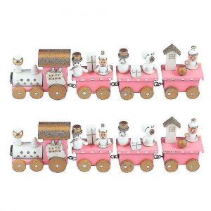 2pcs No&euml;l Bureau Ornements Chic Train Ornements Vitrine D&eacute;corations - Neuf