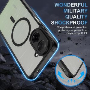 3 In 1 Magn&eacute;tique Coque Pour Xiaomi Redmi A5 4g Aimant&eacute;e Avec 2 Verres Tremp&eacute;s,Dos Anti Rayures Antichoc Housse Fond Mat Translucide Bumper Case - Noir - Neuf