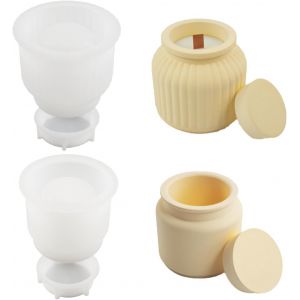 2pi&egrave;ces Moules En Silicone R&eacute;sine &Eacute;poxy Moules En Silicone Bo&icirc;te Avec Couvercle - Neuf