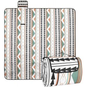 Ulteronixshop-Couverture Pique Nique Imperm&eacute;able, 200&times;200cm Tapis De Plage Anti Sable, Nappe Pique Nique Avec Poign&eacute;e, Tapis Pique Nique Durable Pour L'ext&eacute;rieur, Camping, Plage, Parc, Festival(Boho) - Neuf