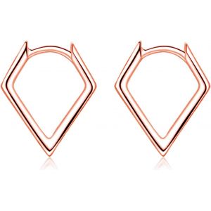 Kal-Petites Cr&eacute;oles En Argent Sterling 925 - Boucles D'oreilles Triangulaires En Forme De Losange - Hypoallerg&eacute;niques - Pour Femme Et Fille - Neuf