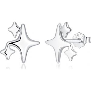 Kal-Boucles D'oreilles En Argent Sterling 925 Pour Femme - Hypoallerg&eacute;niques - En Argent 925 - Pour Cartilage - Dormir - Petites &Eacute;toiles - Pour Fille - Neuf