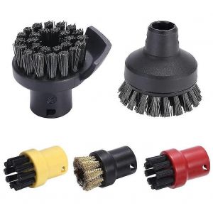 Jeu de 5 brosses rondes,brosse ronde à buse pour nettoyeur vapeur SC1 SC2 SC3 SC4 SC5 4 brosses rondes - Neuf