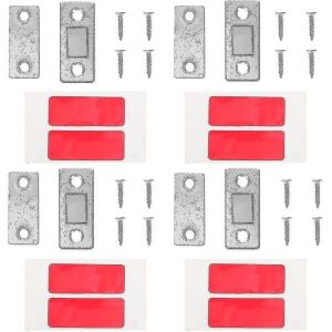Lot de 12 loquets magnétiques robustes en alliage de zinc pour armoires et tiroirs - Installation facile, résistants à l'humidité, force magnétique de 2 kg - Neuf