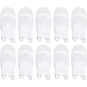 SJZG-10Pcs G9 Ampoule Led Dimmable 2W 500Lm G9 Ampoule Led 30W &Eacute;quivalent Halog&egrave;ne Pour Lustre Plafonnier Applique G9 Ampoule G9 Ampoule Led G9 Ampoule Ampoule G9 Applique Ampoule 220V Lumi&egrave;re Blanch - Neuf