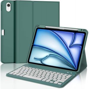 Clavier Pour Ipad Air 11 (M2/M3) 2025, Coque Clavier Pour Ipad Air 11 Pouces M2/M3 2024/2025, Azerty Français Bluetooth Magnétique Détachable Pour Air 11 M2/M3 2024/2025, Rose - Neuf