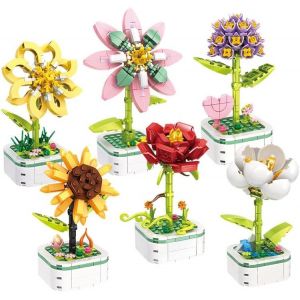19069 Grappes De Fleurs En Pot, Jeu De Construction &Eacute;ducatif Pour Enfants De 172/119/130/122 Pi&egrave;ces, 6 Plantes En Pot Diff&eacute;rentes, Cadeau De D&eacute;coration Pour Elle - Neuf