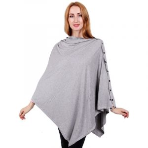 Couverture D'allaitement Ultra Douce, Châle, Écharpe, Poncho, Couverture D'emmaillotage, Couverture Pour Poussette Et Siège Auto, 170 X 75 Cm (Gris) - Neuf