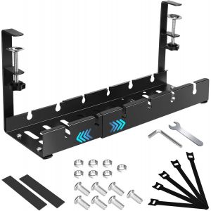 CLOUDDS-Cable Management,Gestion Cable Bureau Sans Perçage,Rétractable De 30,5Cm À 55Cm,Kit Cable Management,Organisateur De Cable Pour Bureau À Domicile - Neuf
